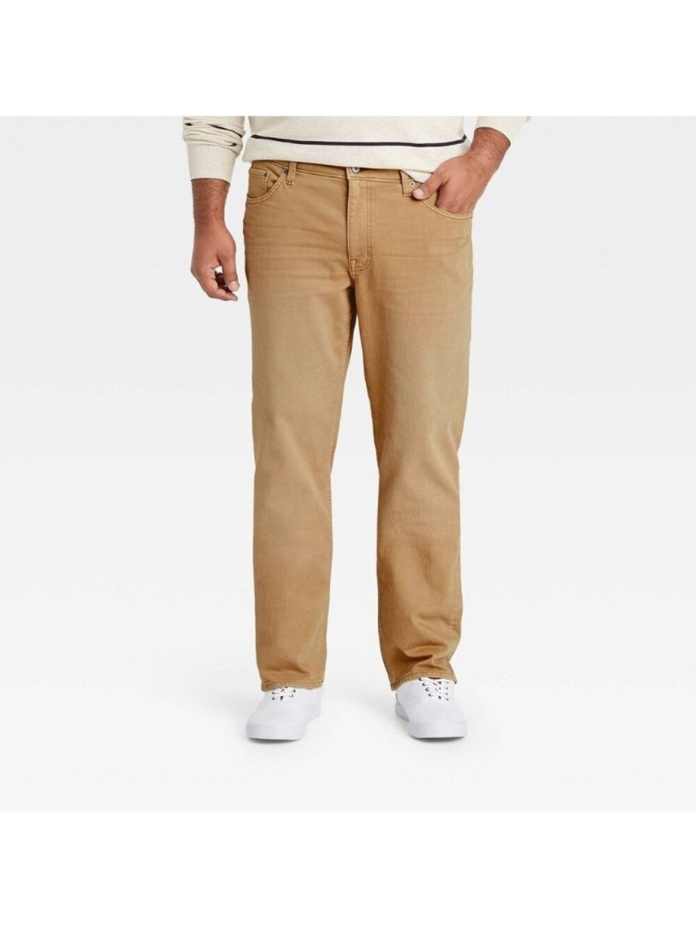 NWT Men's Big & Tall Athletic Fit Relaxed Leg Jeans - Goodfellow & Co Khaki 38x3